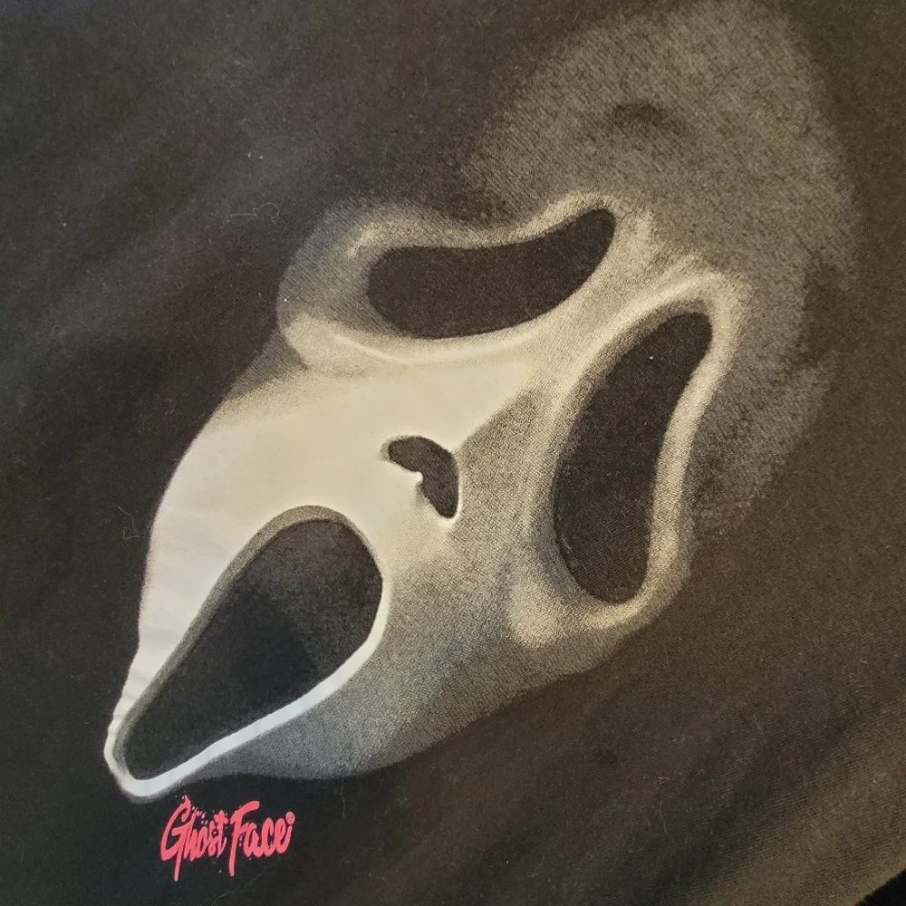 Ghost Face Scream Movie Horror Villain Black T-shirt Unisex M (38 / 40) - Picture 2 of 12